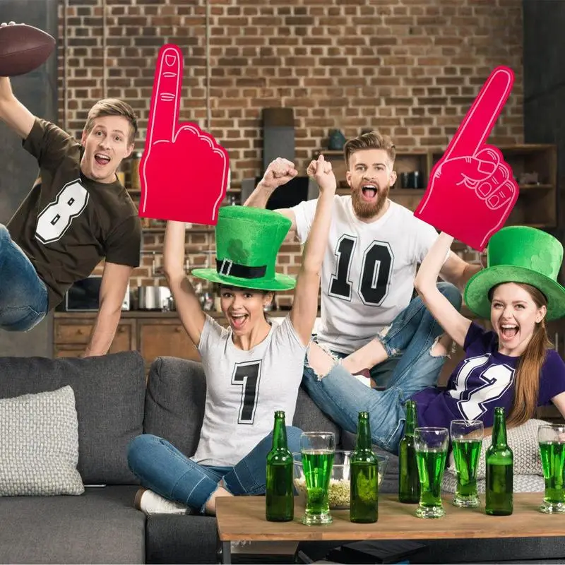 Foam Fingers 18 Inch Single Finger Cheer Gloves Cheerleading Props We'Re Number 1 Foam Hand for Sports Events Games School