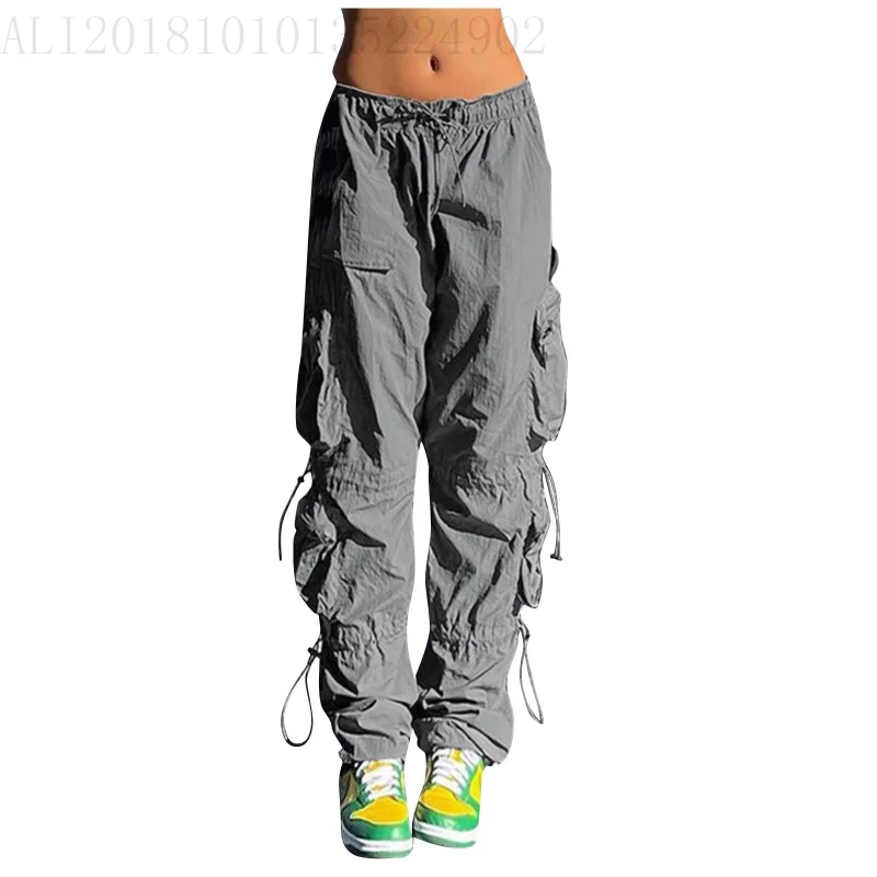 Y2K Gothic Pants Women's Fashion 2023 new Autumn Street Low Rise Multi Pocket Pants Retro Casual Loose Sports Cargo Pants