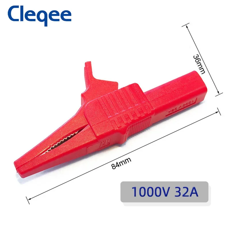 5PCS Heavy Duty Alligator Clip Safety Copper Crocodile Clamp Multimeter Test Clips with 4mm Banana Socket 32A 1000V