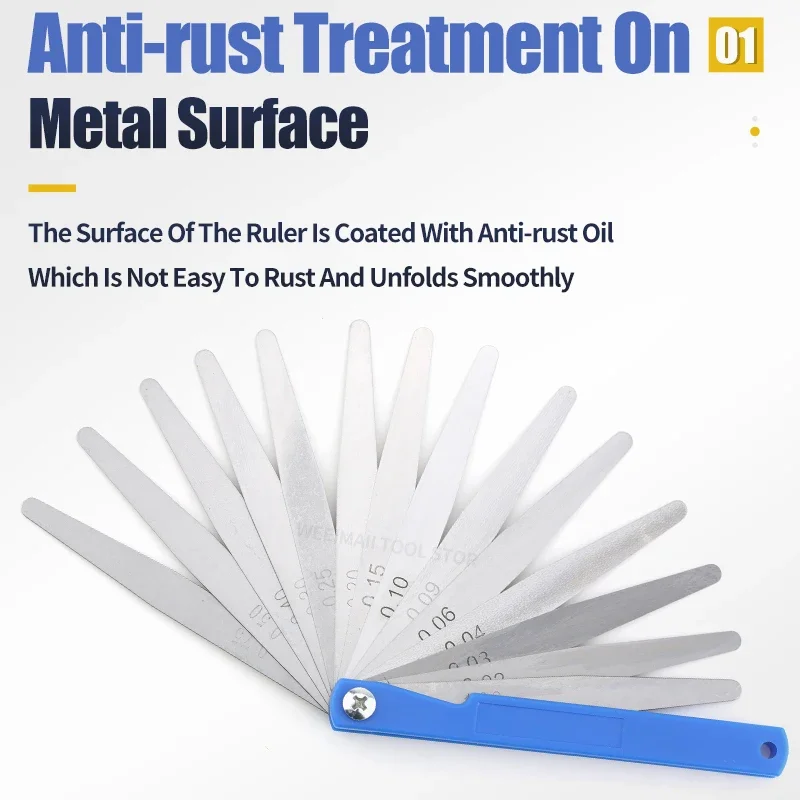 150A17 Feeler Gauge Metric Probes for Gap Sheet Gauge Blades Measurment Tools Spark Plug Set Leaf Filler Thickness