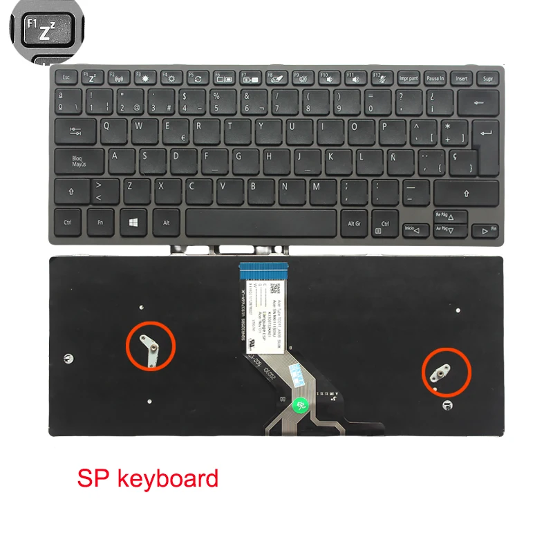 For Acer TMB311-31 311R-31 RN-31 R-31 B311R Laptop alternate keyboard US SP SW