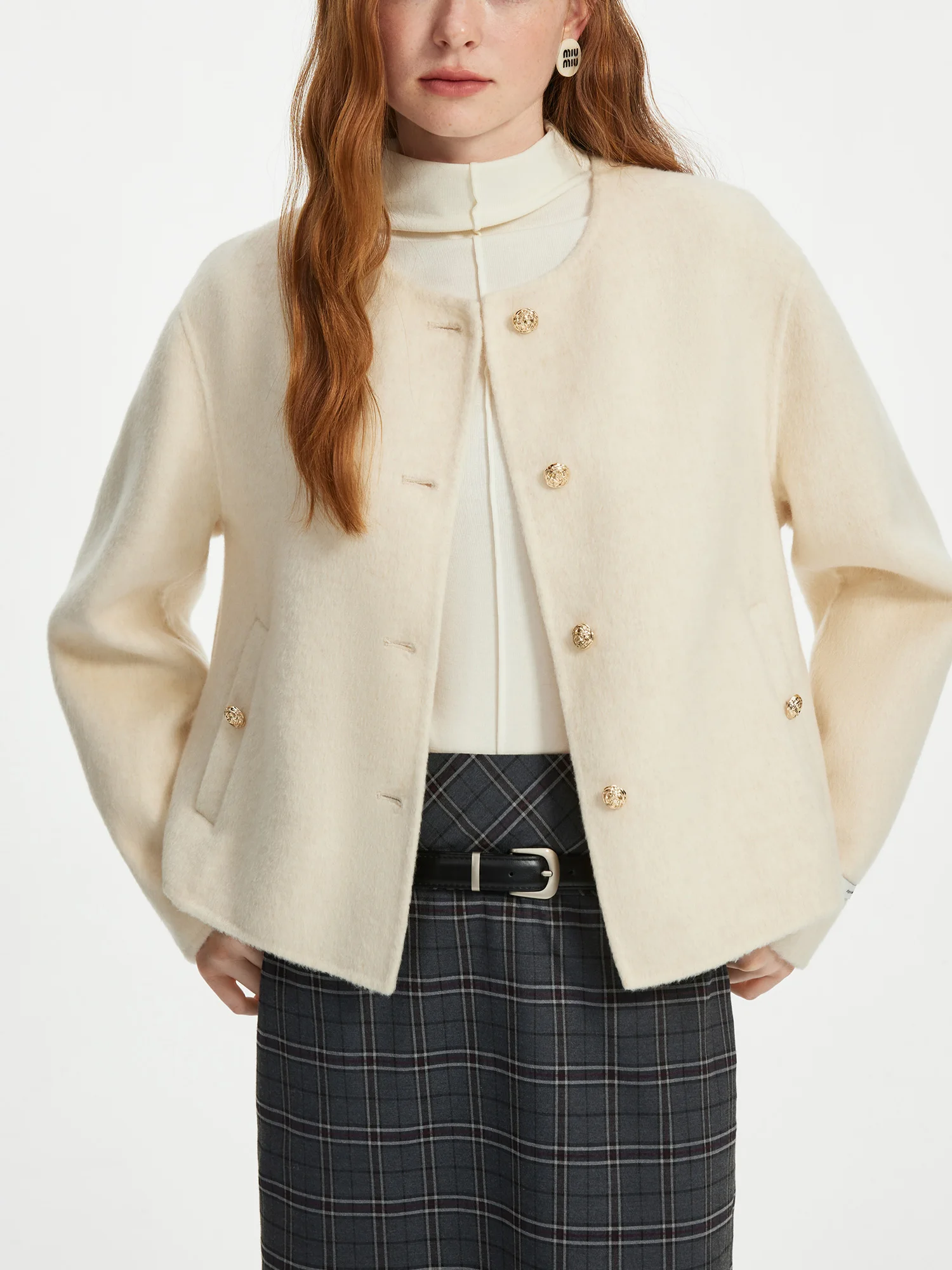 ジャケット・アウター CAEL handmade wool buckle short coat CAEL handmade wool buckle short coat_black – Lenina