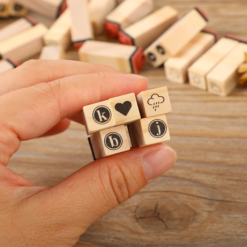 Creative Character Wooden Stamp Set - 40 Pieces for Journaling and Scrapbooking