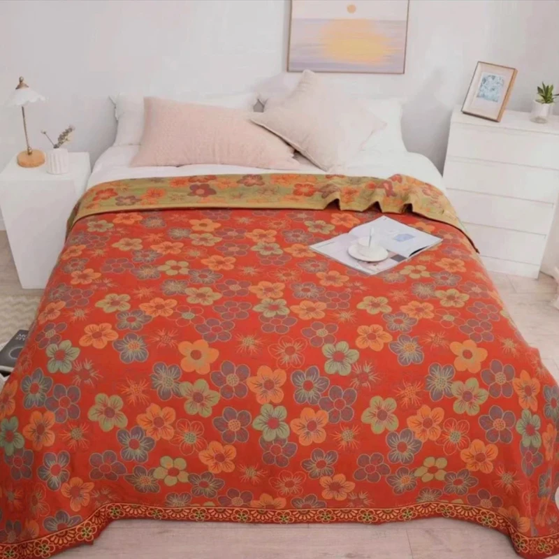 Class A Six Layers Gauze Towel Quilt Sofa Cover Blanket Pure Cotton Blanket Bed Cover Dormitory Cotton Gauze Thicken