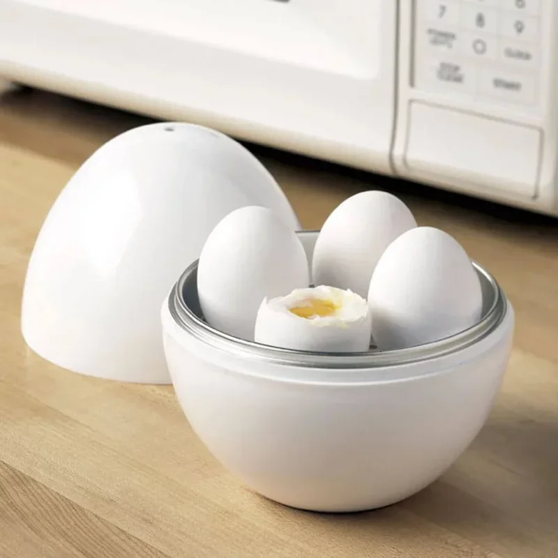 

Microwave Egg Steamer Boiler Cooker 4 Eggs Capacity Easy Quick 5 Minutes Hard or Soft Boiled Kitchen Cooking Tools