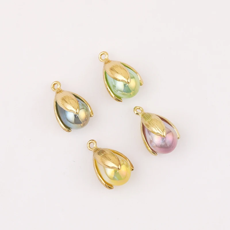 

WHSOK 50Pcs 12*20MM Jewelry Accessories/Earrings Pendant/Imitation Pearl/Tulips Shape/Hand Made/Jewelry Findings & Components