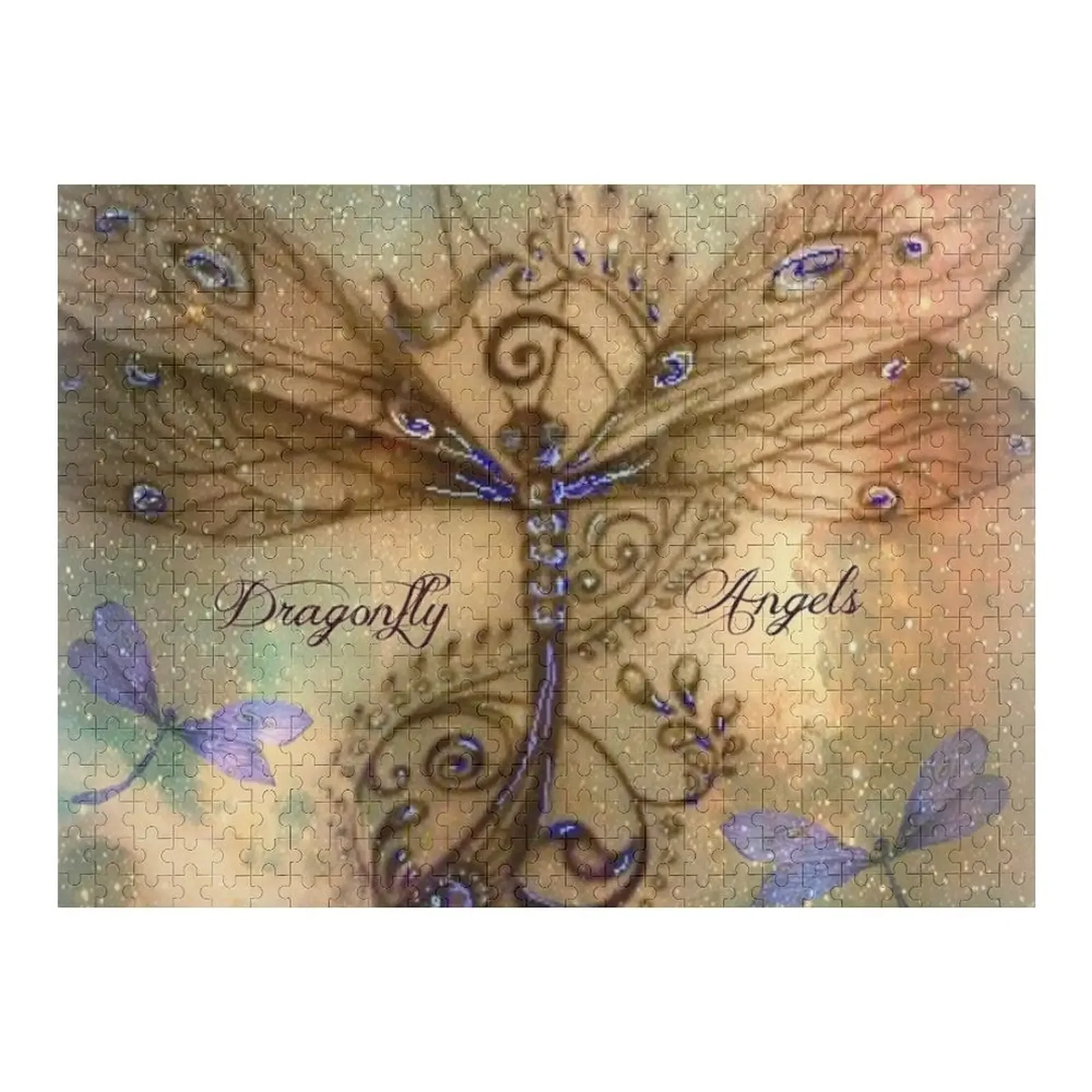 DRAGONFLY ANGELS Jigsaw Puzzle Personalised Name Baby Wooden Toddler Toys Adult Wooden Puzzle