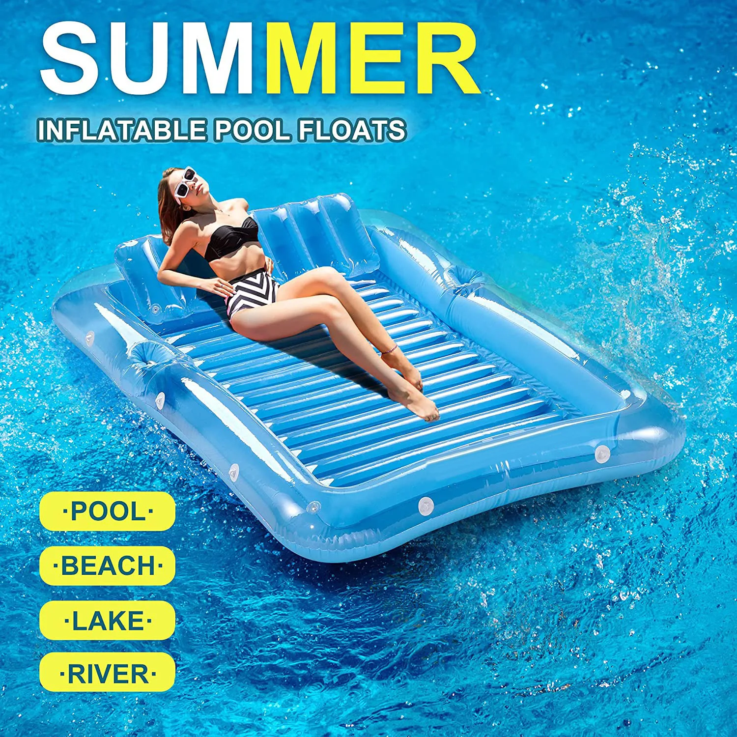 PVCFloatingWaterMatInflatablePoolBigSeaMattressShellInflatablePoolFloatiesSummer