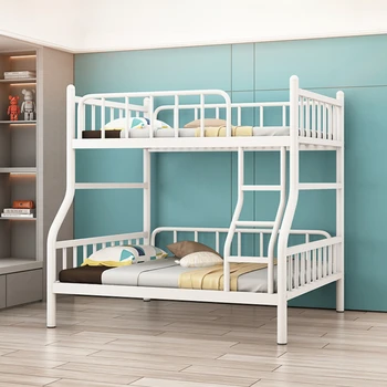 304 두꺼운 스테인레스 스틸 이층 침대, 높고 낮은 어머니 침대, 상부 및 하부 이층 침대, 다리미 프레임, 녹색 흰색 성인 더블