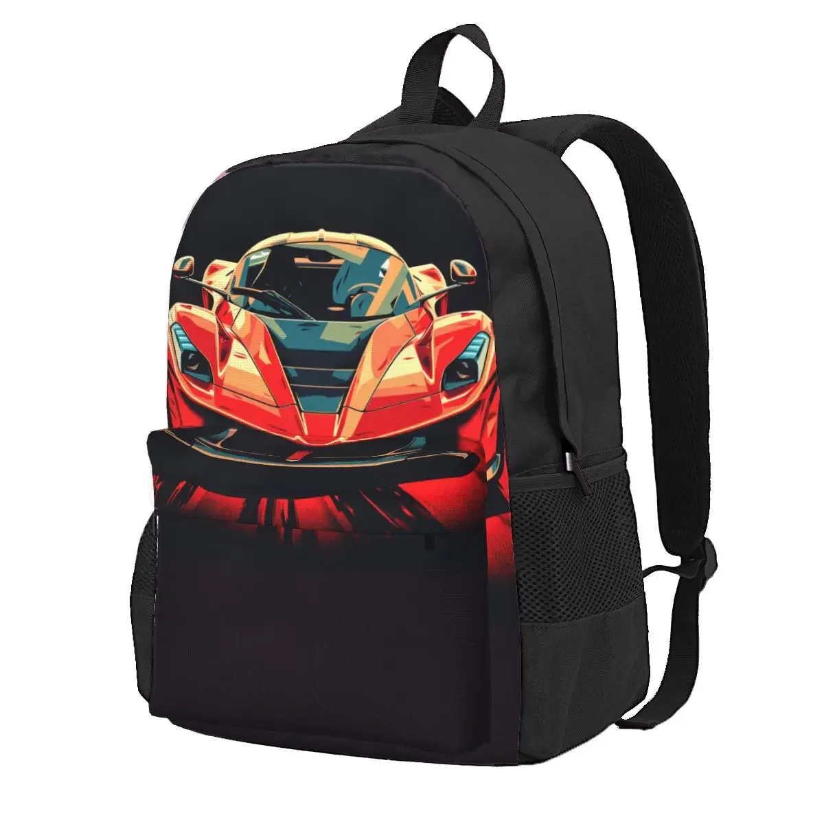 

Passionate Sports Car Backpack Vintage Vibrant Tones Student Outdoor Style Backpacks Breathable Stylish School Bags Rucksack