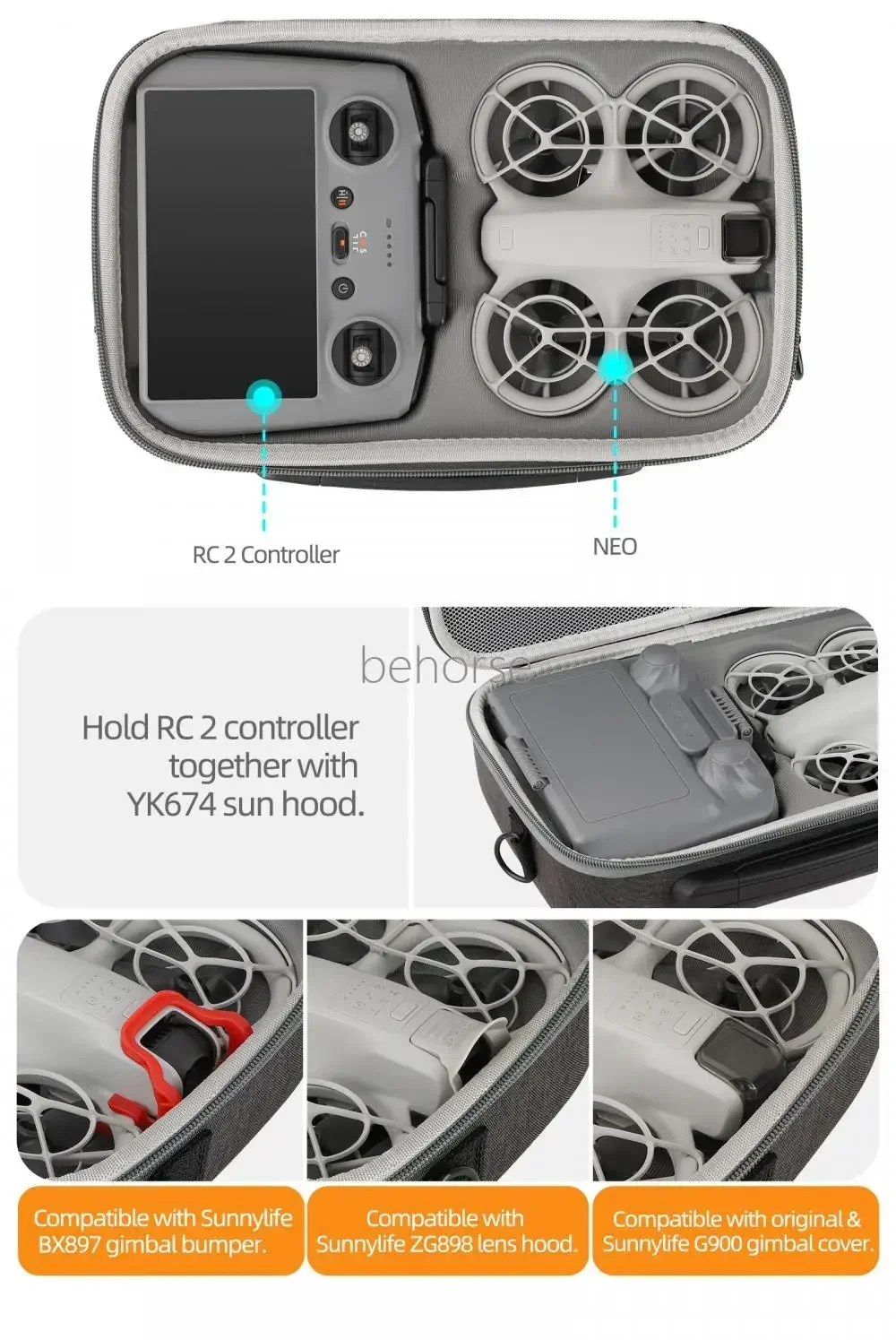 Storage Case For DJI RC 2 Hard Shell Shockproof Protetive Bag Portable Shoulder Bag Handbag For DJI Neo Drone Accessories