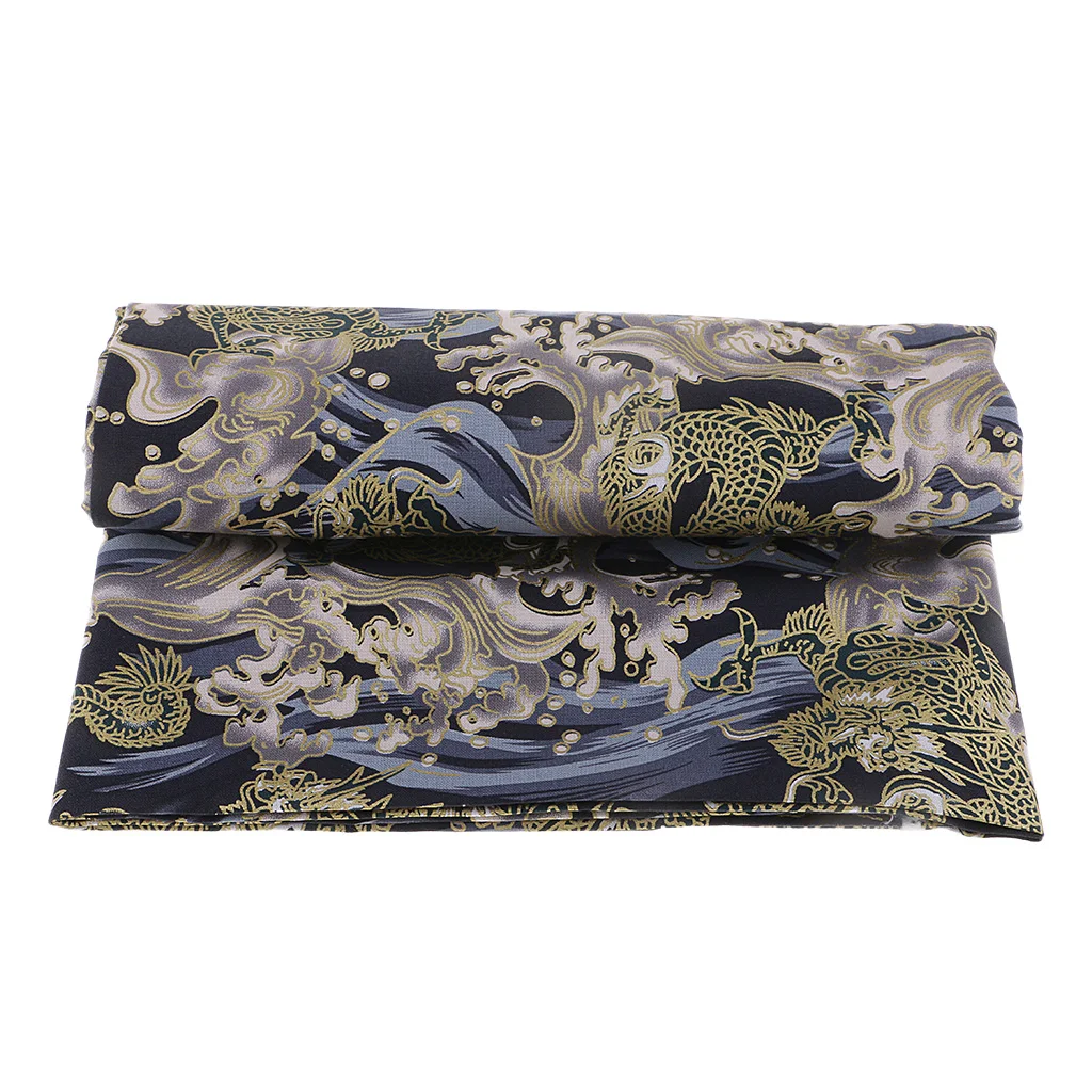 Asian Dragon Print Cotton Fabric Soft Upholstery Textile Dye Quilting Material for Han Chinese Costume and Kimono
