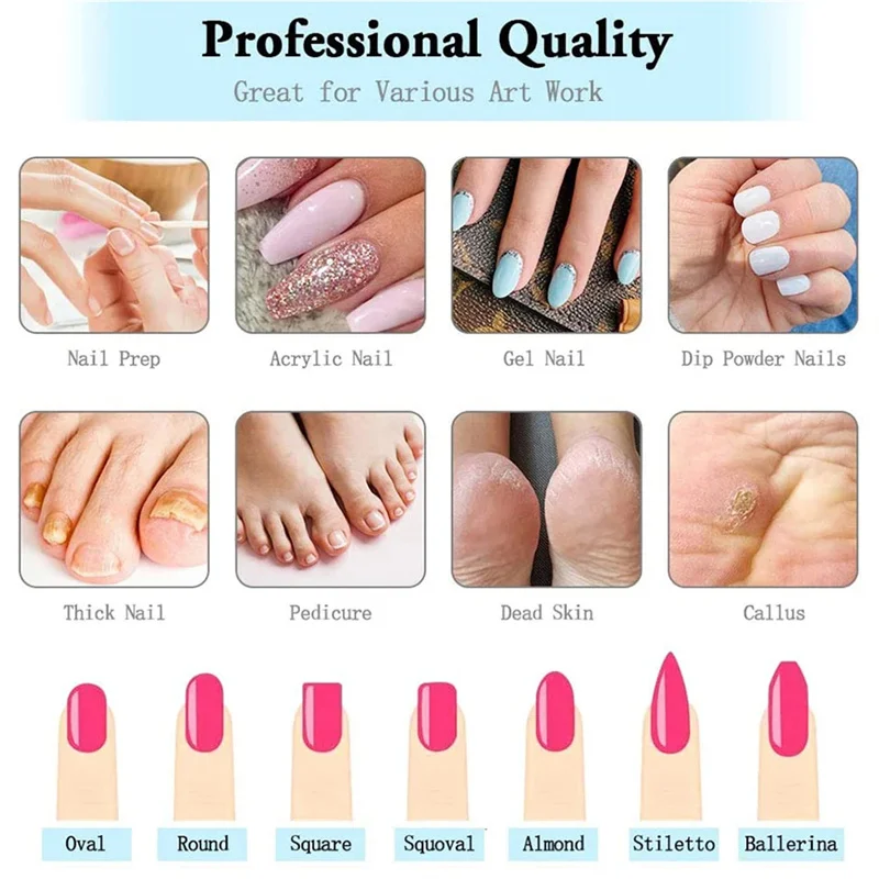 10pcs/Set Diamond Nail Drill Bit Grinder Electric Milling Cutters Pedicure Manicure Files Cuticle Burr Nail Tool ZZ10 2