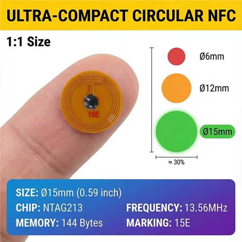 【SURPISE】FPC 태그 태그 미니 유연성, 고주파, NXP 칩이 포함된 전자 미니 차량 태그, 15Mm