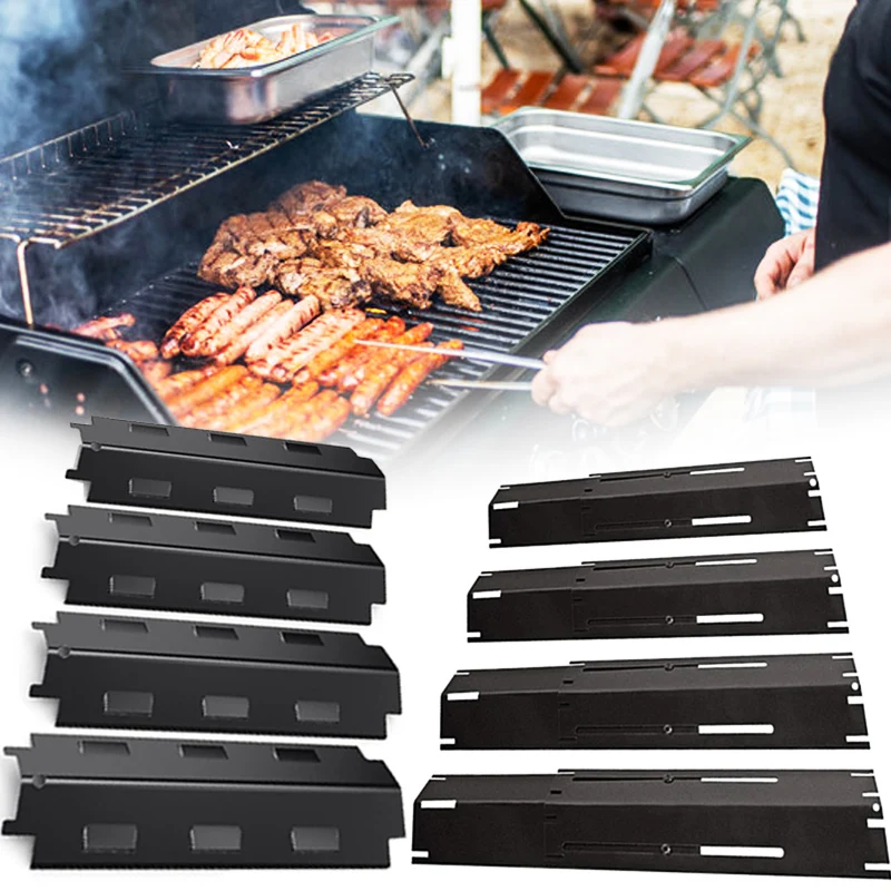 Universal Grill Heat Plates BBQ Gas Grilling Replacement Set Grill Burner Covers Heat Tent Flavorizer Bars for Most Gas