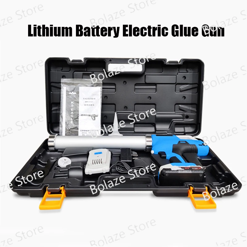 

21V Electric Cordless Glass Caulking Gun Hand-Held Rechargeable Glue Gun Rubber Sealant Gun for Ceramic Tile Caulking