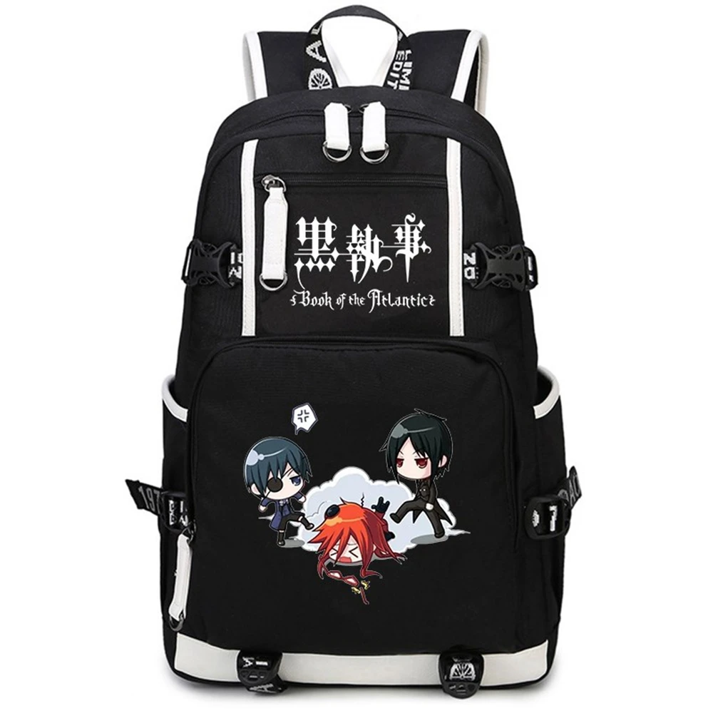 

Unisex Anime Cartoon Black Butler Sebastian Ciel Travel Rucksack Casual Schoolbag Student Backpacks