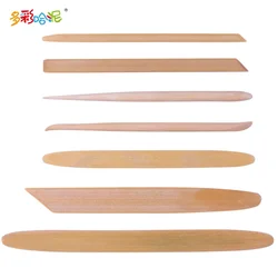 Handcrafted Bamboo Clay Sculpture Tool Set - 7 - Piece Round Head Scraper Collection for Fine Pottery Craftsmanship (7 piece set)