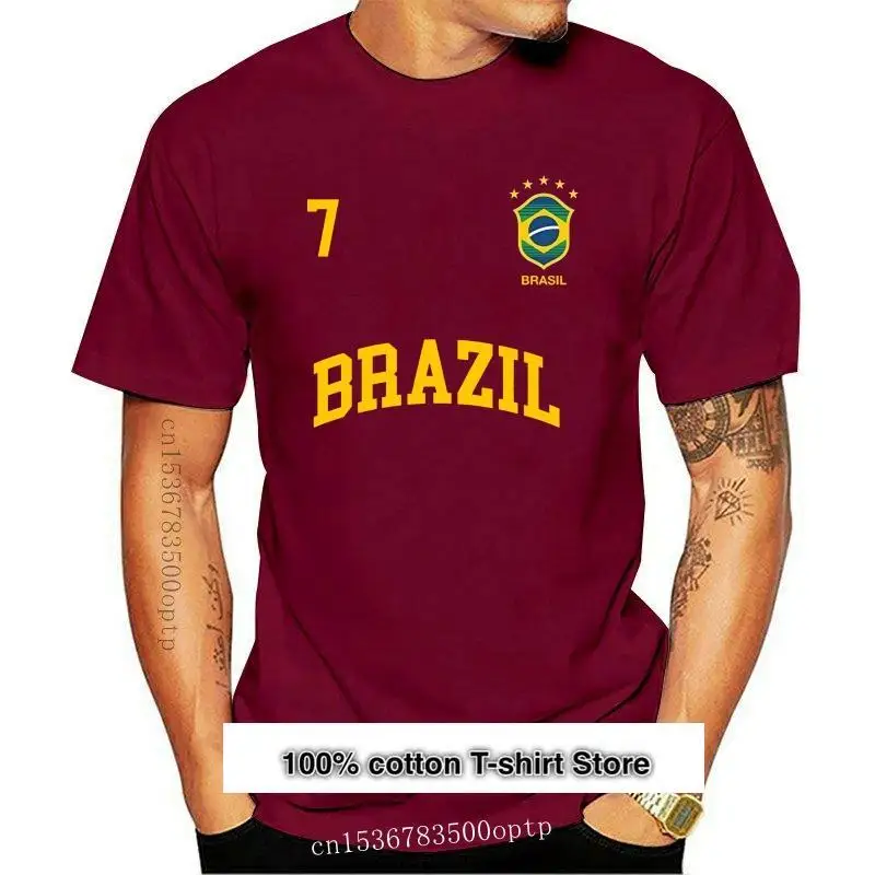 Camiseta De Moda Para Hombre, Camisa De Brasil Con Numero 7 (Parte Trasera), Colore Rosa, Estilo De Verano, 2021