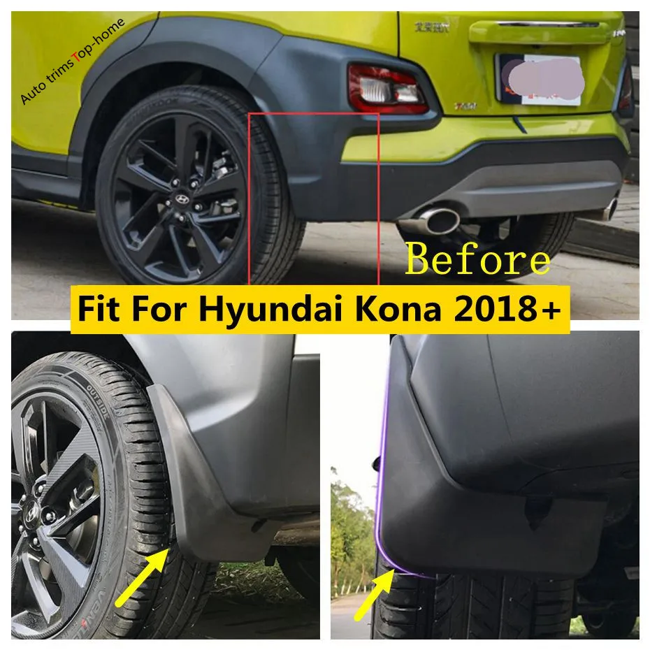 

Брызговики от грязи, брызговики, брызговики, брызговик, крыло, крыло, отделка, пластиковая защита, аксессуары, запчасти, подходят для Hyundai Kona 2018 - 2023