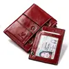100% Genuine Leather Wallet for Women Luxury Design RFID Card Holder with Zipper Coin Pocket Bifold Multi-functional Money Purse 2