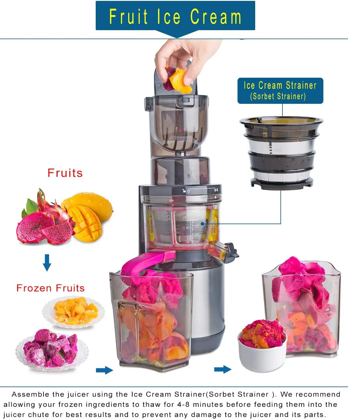 Cold Press Juicer Machine,Anti-Oxidation for Fruit and Vegetable 4