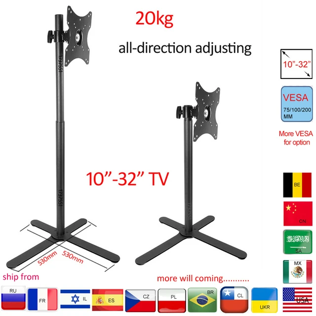 15kg LCD-3T full motion monitor mount parts 10 24 27 tilt swivel LCD  wall bracket monitor pipe mount VESA 75X75 100X100 50X50 - AliExpress