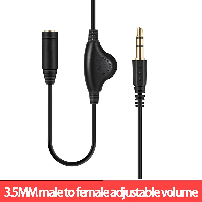 

Stereo 3.5mm Male To Female Audio Extension Cable 3.5mm Splitter With Volume Switch And Volume Control Cable