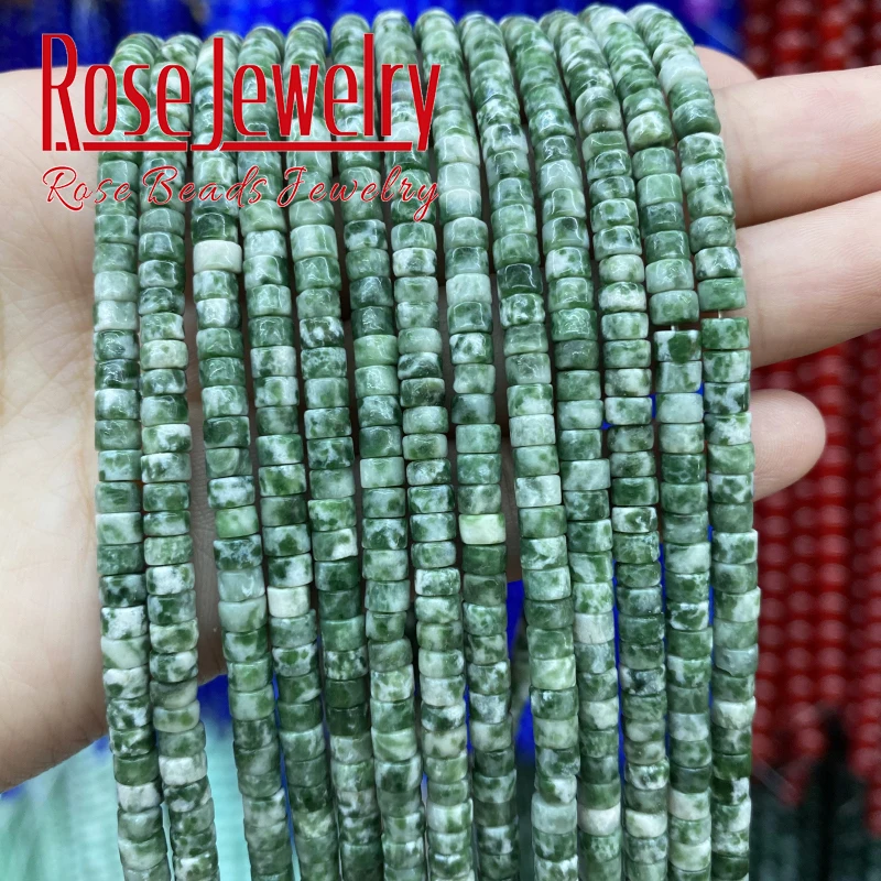 

Natural Green Dalmation Stone Beads Round Loose Spacer Beads For Jewelry Making DIY Bracelet Necklace Accessories 2x4mm 15"inch
