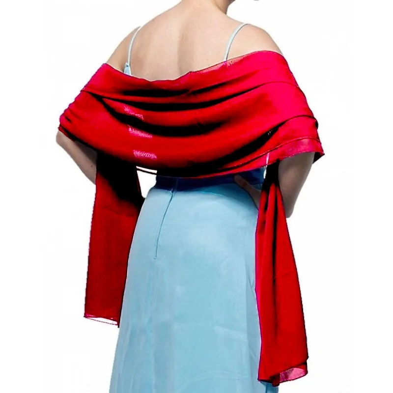 Solid Chiffon Wedding Bridal Shawl Wrap Cape Bolero Scarf Cloak Women Accessories