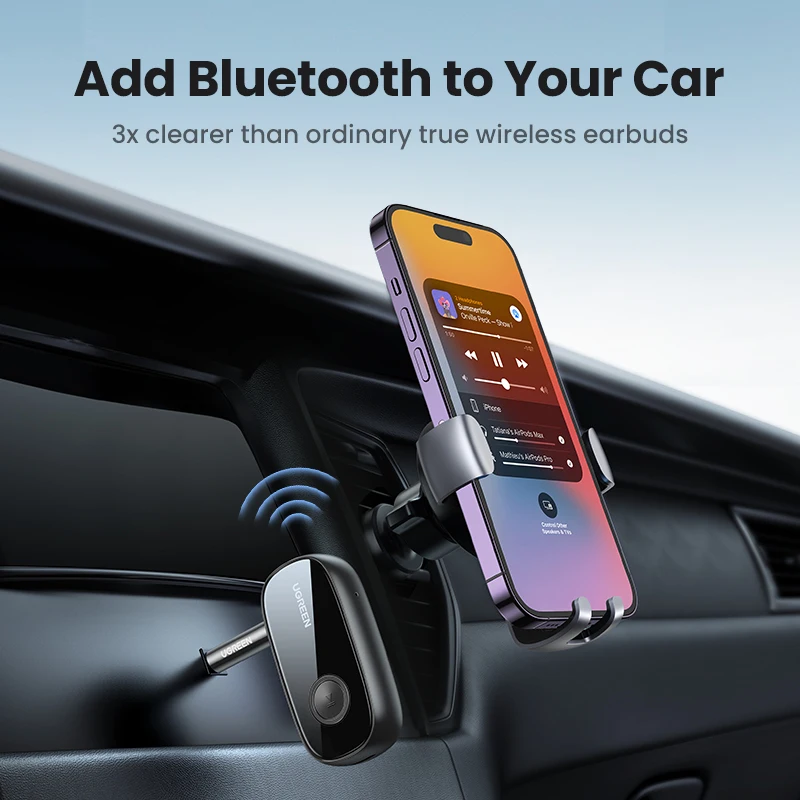 UGREEN Bluetooth Receiver 5.1 aptX HD 3.5mm AUX Jack Audio Wireless Adapter for Car PC Headphones Mic 3.5 Bluetooth 5.1 Receptor bluetooth transceiver adapter bluetooth aux adaptor bluetooth audio receiver bluetooth adapter audio adapter wireless earphone receiver