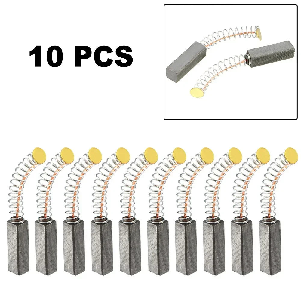 10pcs Carbon Brushes Kit For Electric Motors 20mm X 6mm X 6mm Replacement Part Carbon + Metal High Quality Brushes