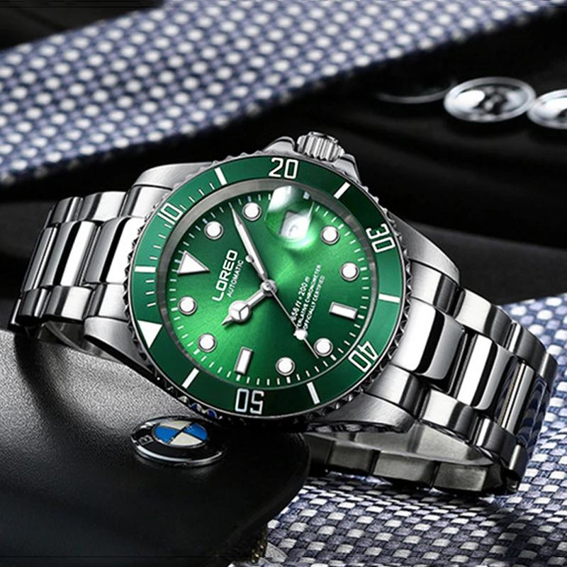 Mechanical Watch LOREO Men Sport Automatic Mechanical Waterproof 200m