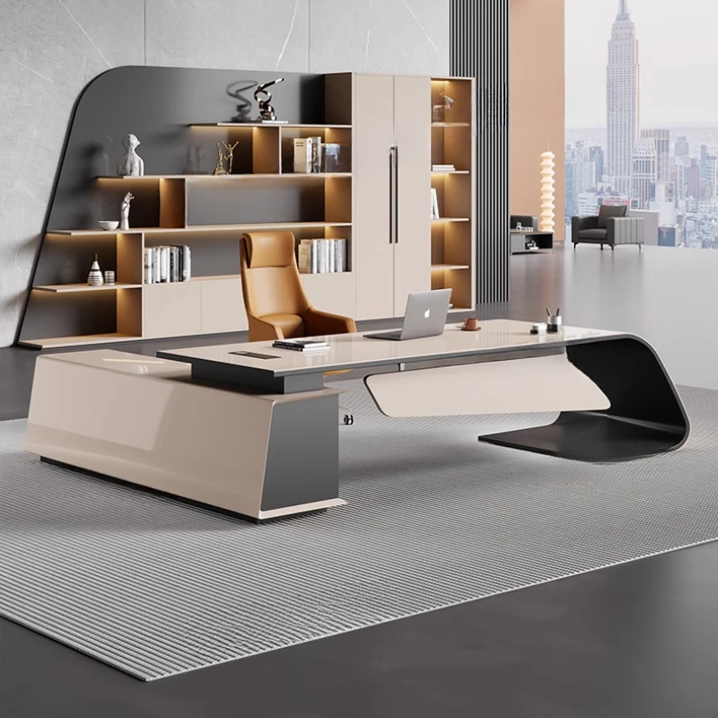 Designer Modern Office Desks Storage Drawers Writing Executive Desk L Shaped Study Office Furniture