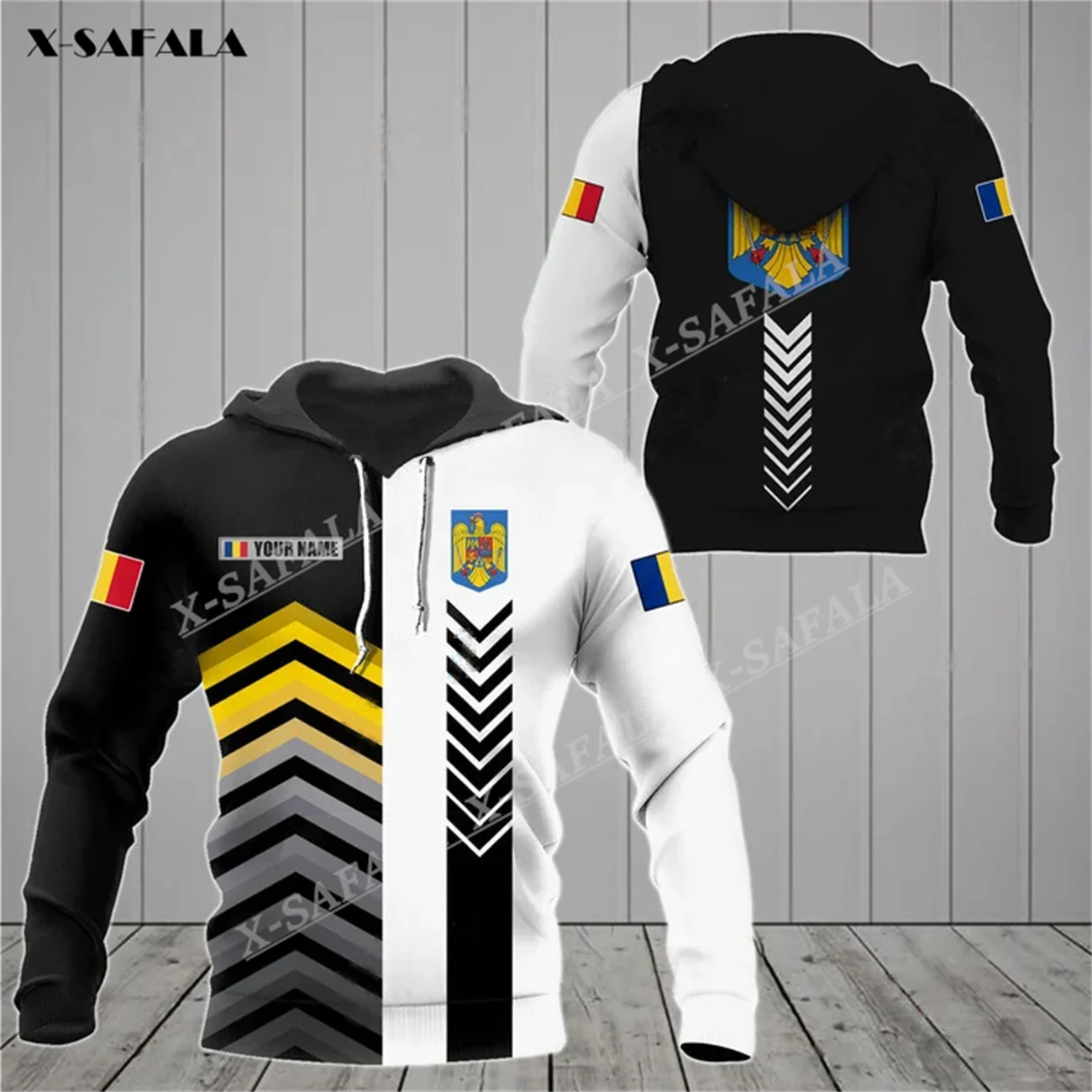 ROMANIA Custom Name Eagle UNIQUE DESIGN Flag 3D Print Zipper Hoodie Men  Pullover Sweatshirt Hooded Jersey Tracksuits Outwear