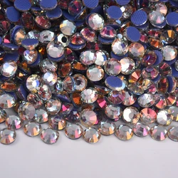 Oleeya Glitter Hotfix Rhinestones - 1440pcs Crystal Pack for DIY Nail Art Accessories (Bluish White)