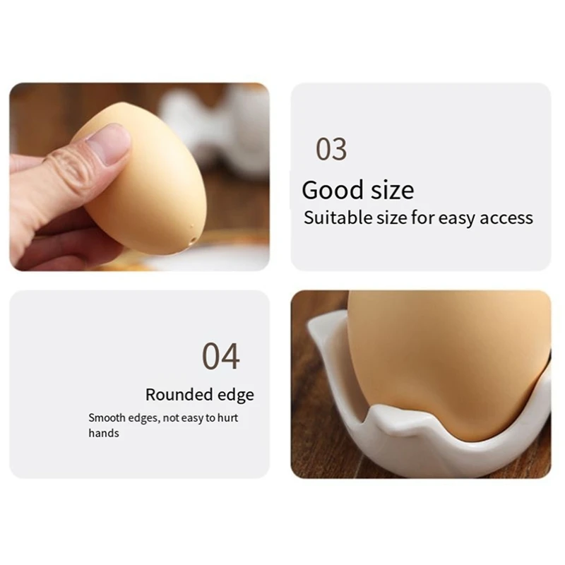 Ceramic Salt Set Pepper Shaker Set Mini Brown Egg Shaped Shakers With Carton Design Holding Stand Seasoning Jars