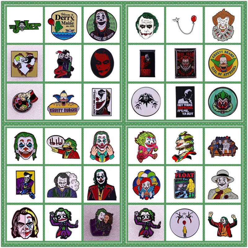 

The Villain of Comedy and Tragedy Enamel Brooch Collection Metal Cartoon Pin Badge Lapel Jeans Bag Fashion Jewelry Accessories