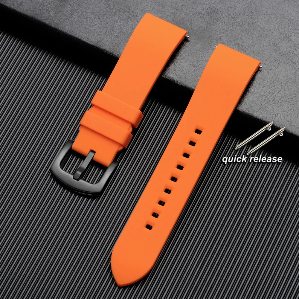 Quick Release Waterproof Silicone Sports Watchband - Soft Rubber Strap