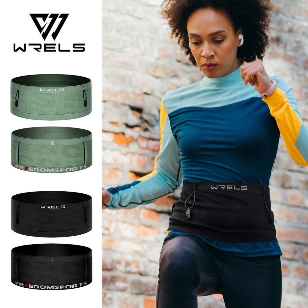 WRELS Woven Elastic Sports Waist Bag Pack Belt Hydration Waist Pack Ultralight Waist Bag Phone Holder for Outdoor Trailing Run 2