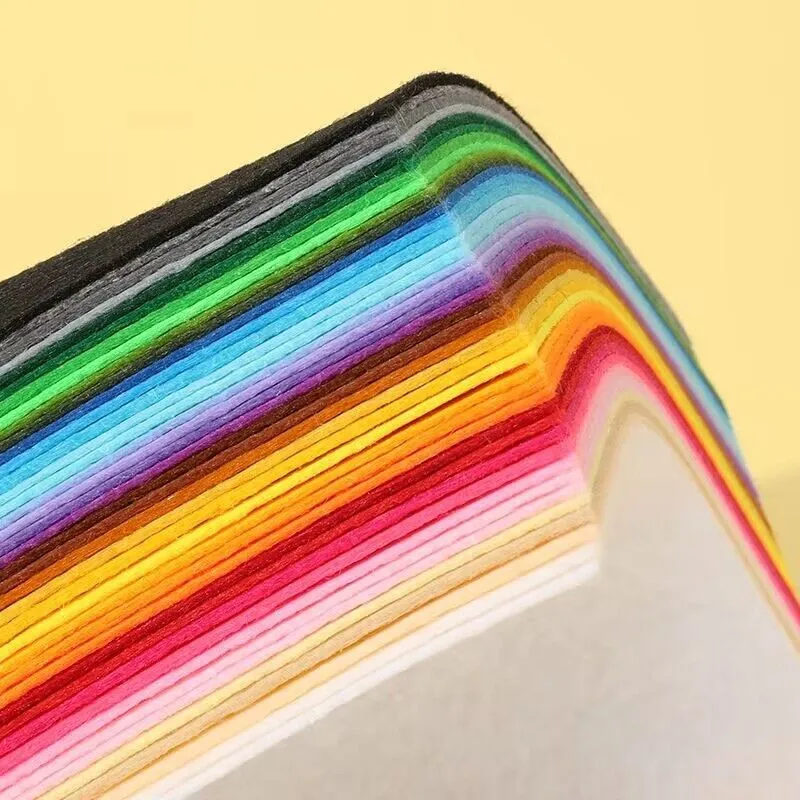40Pcs 6x6" Felt Fabric Sheet 15*15cm Nonwoven Fabric Assorted Color Felt Cloth Sewing Material For DIY Patchwork Handicrafts Toy