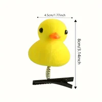 Dessin animé drôle enfants 3D petit canard jaune en peluche épingle à cheveux mode Animal bec de canard pince accessoires chapeaux cadeau en gros 2