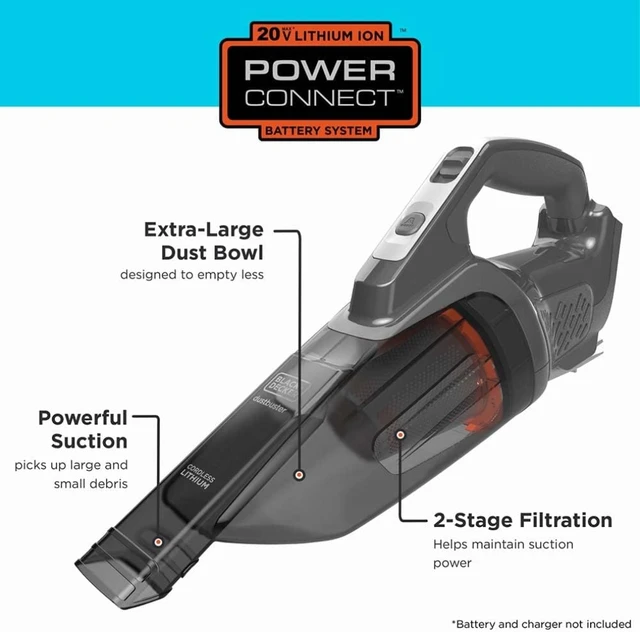 BLACK+DECKER PowerConnect 20-Volt Cordless Car Handheld Vacuum in the  Handheld Vacuums department at