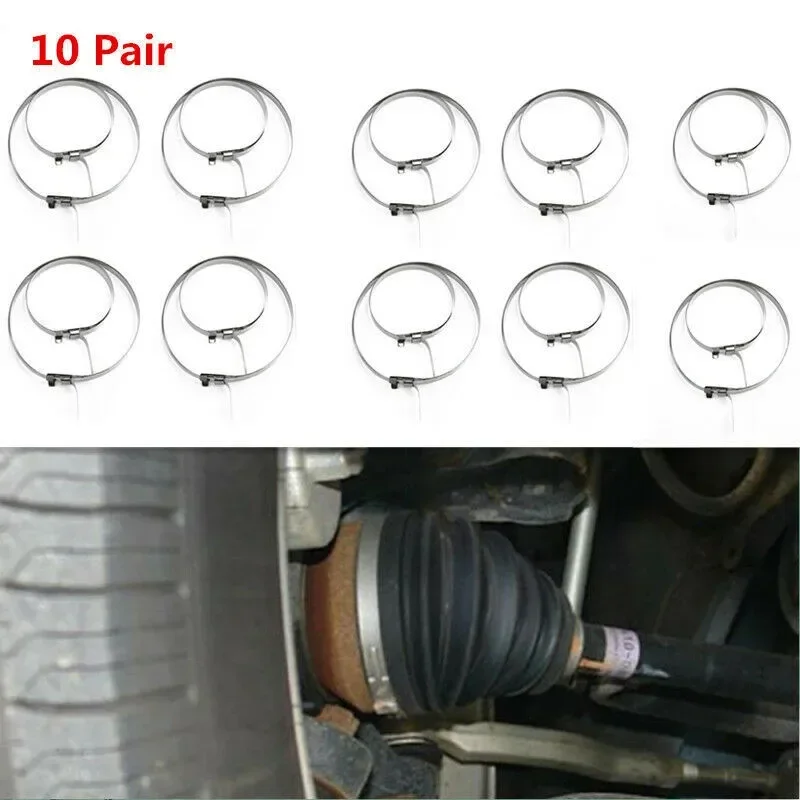 20pcs Car Joint Axle Boot Clamp Pliers Clip Kit 74cmx7mm Car CV Boot Clamps Kit For Auto ATV Connecting Shaft Guide Clip Parts
