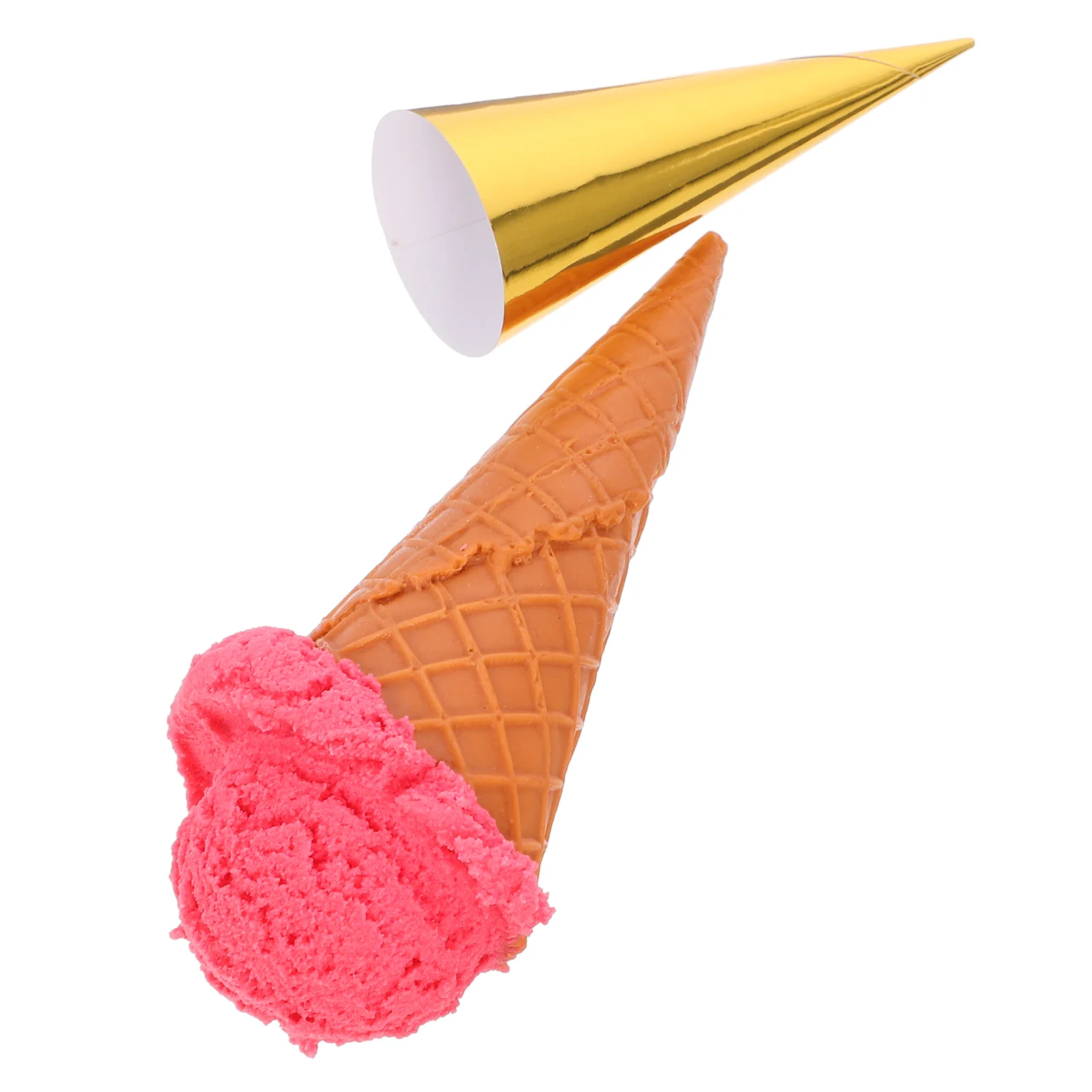 

Simulation Ice Cream Toy Artificial Cone Realistic Dessert Photographic Prop Accessories Display Models Pvc Fake Pretend