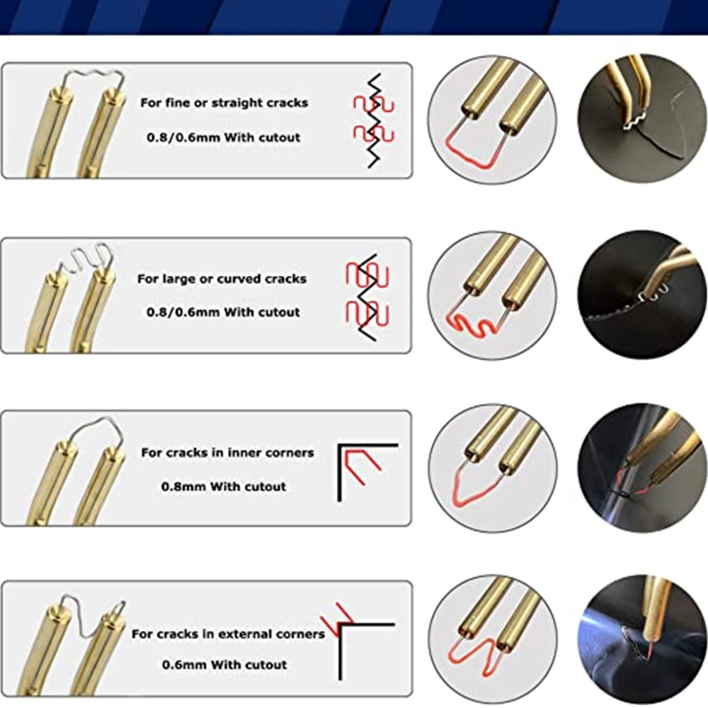 Aço inoxidável Cut Wave Staples, Grampeador de plástico, Padrão Pre Cut, solda elétrica, Reparação, 400 Pcs, 600 Pcs, 800 Pcs, 1100Pcs