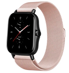 Magnetic Metal Mesh Smartwatch Bracelet Strap for 20mm (Barbie powder)