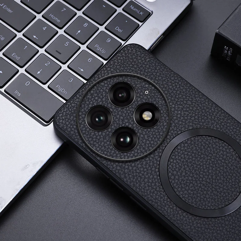 Magnetic PU Leather Lichee Pattern Ultra-Thin Anti-Slip Phone Case