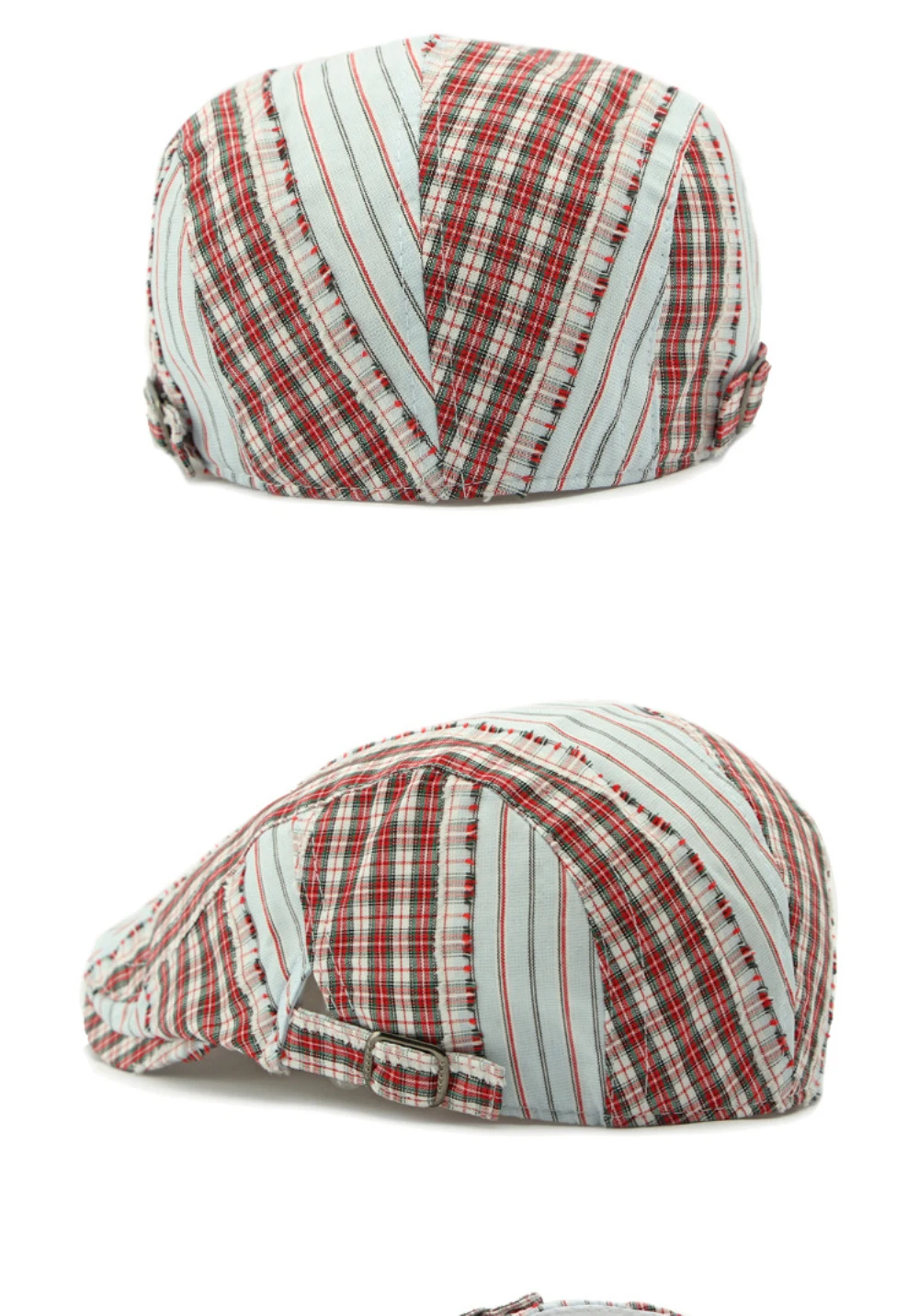 HT4726 Männer Frauen Berets Vintage Plaid Künstler Maler Baskenmütze Hut Neue Frühling Sommer Ivy Flache Kappe Männlich Weiblich Einstellbare Baskenmütze Kappe – Detail 14