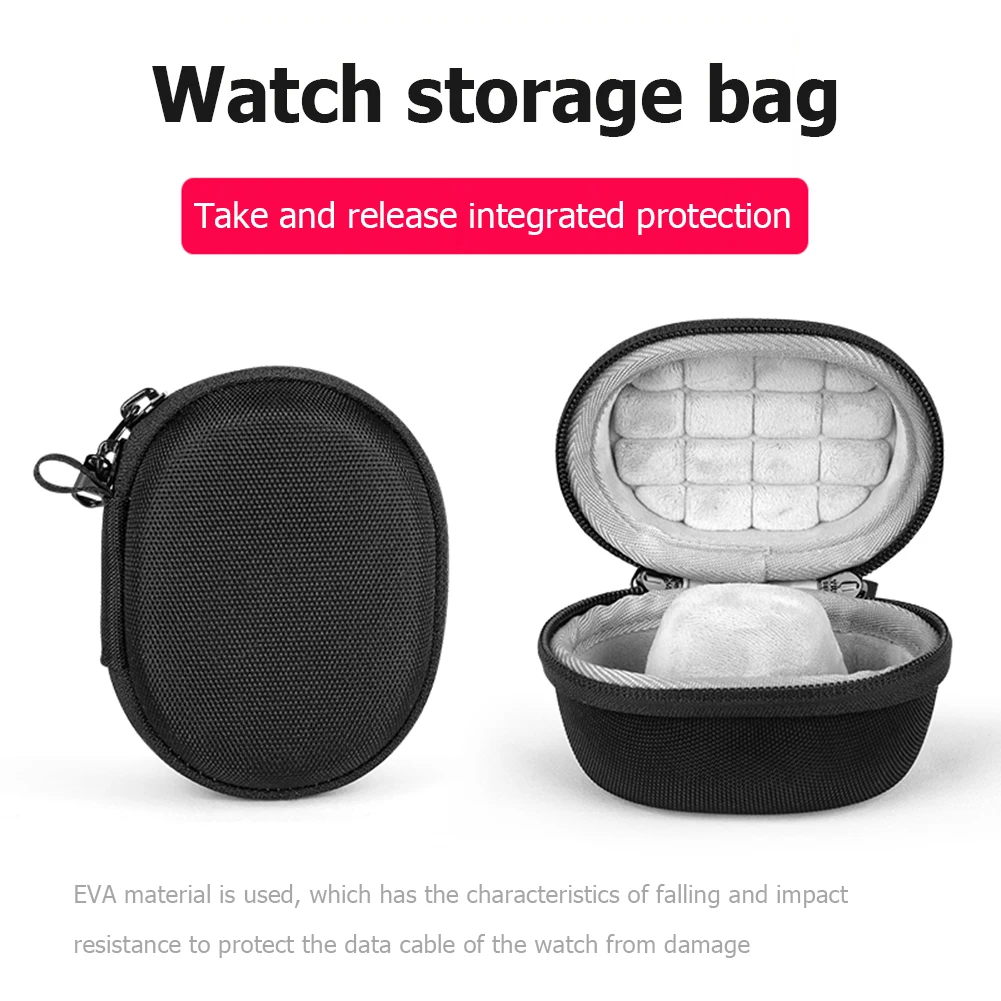 Hard Carrying Case EVA Hard Shell Travel Storage Bag Portable Protective Bag for Apple Watch Series 7 6 5 for Huawei Watch Fit 2